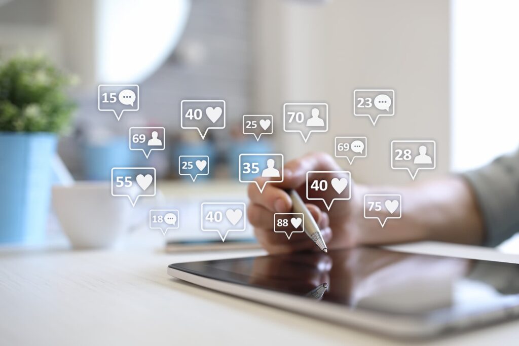 a person using a tablet