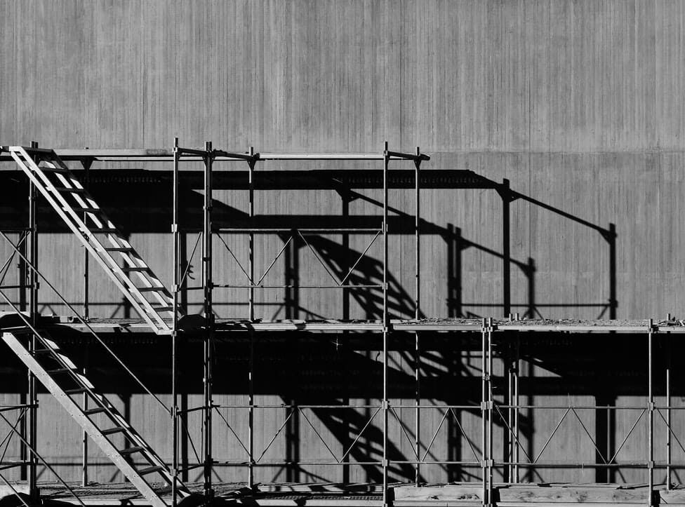 a scaffolding on a building